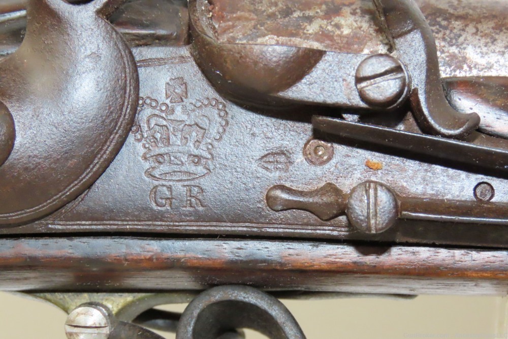 British BROWN BESS Flintlock Musket NAPOLEONIC WARS Imperial Colonial Antiq-img-5
