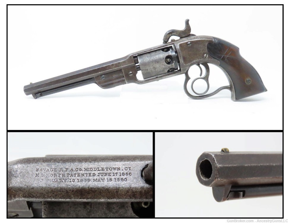 SCARCE c1862 SAVAGE NAVY Revolver CIVIL Antique CIVIL WAR .36 Union Sidearm-img-0