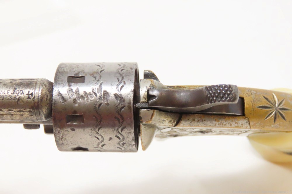 1874 New York ENGRAVED COLT Open Top .22 Pocket PEARL GRIP LETTERED Antique-img-8