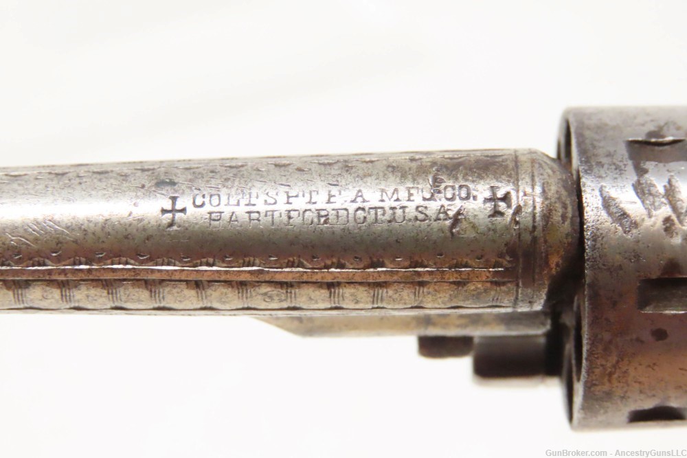1874 New York ENGRAVED COLT Open Top .22 Pocket PEARL GRIP LETTERED Antique-img-9