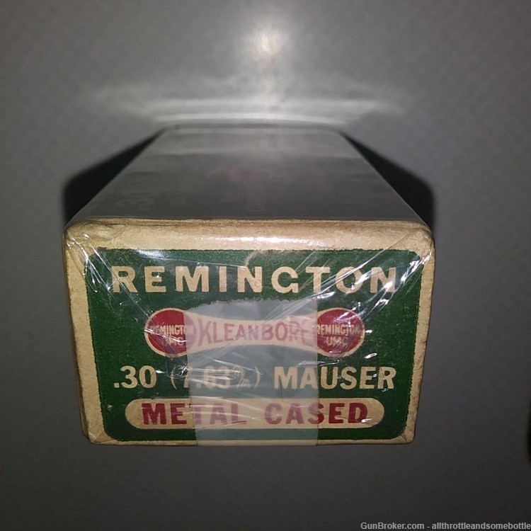 (50) rounds Vintage .30 (7.63) MAUSER Kleanbore Remington UMC unopened box-img-2