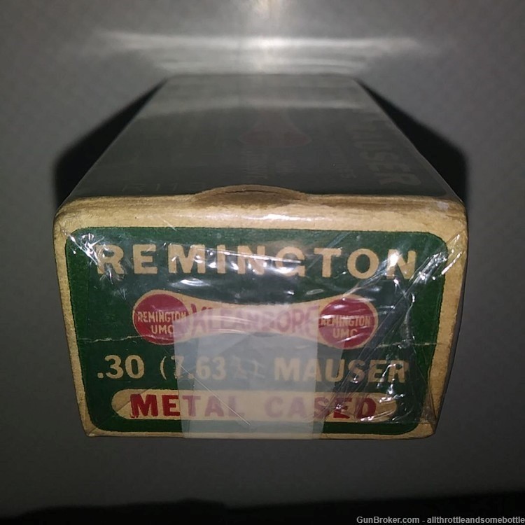 (50) rounds Vintage .30 (7.63) MAUSER Kleanbore Remington UMC unopened box-img-1