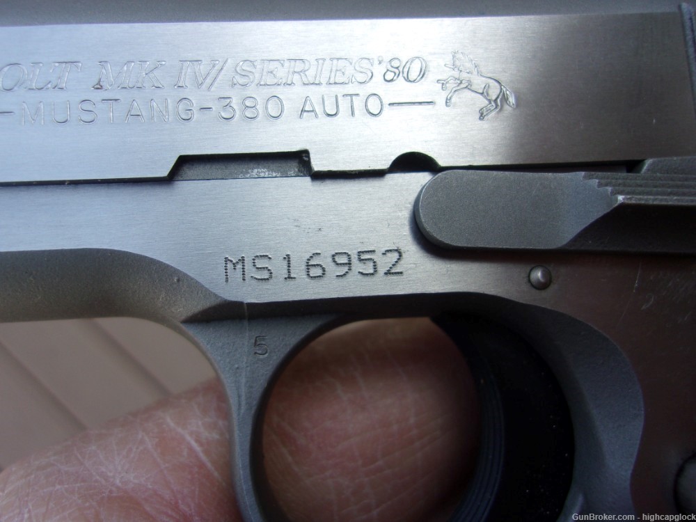 Colt MKIV Mustang .380 Stainless 2.75" Pistol 1994 NICE & CLEAN $1START-img-9