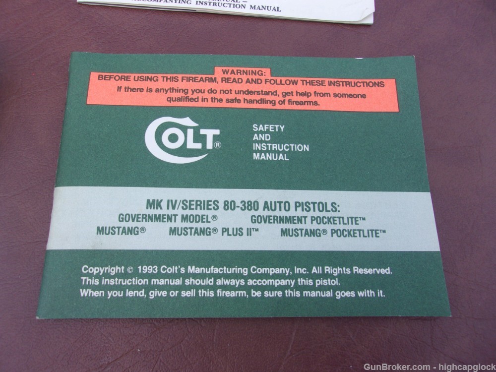 Colt MKIV Mustang .380 Stainless 2.75" Pistol 1994 NICE & CLEAN $1START-img-20