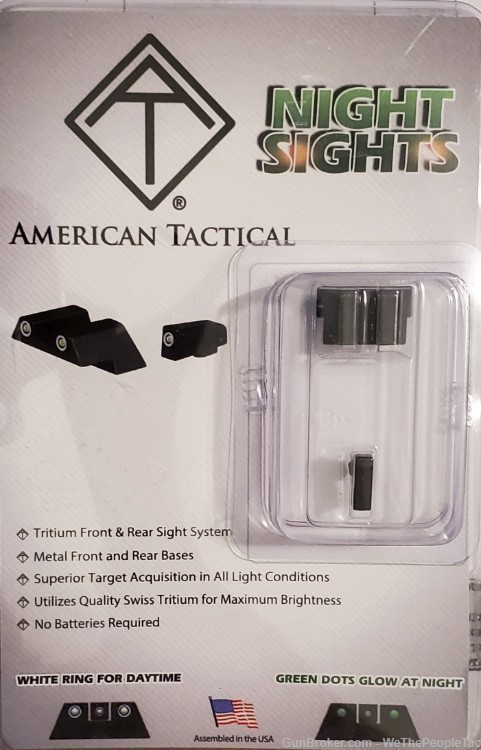 American Tactical ATI Metal Tritium Night Sights GLOCK Gen1 Thru Gen5 NEW-img-3