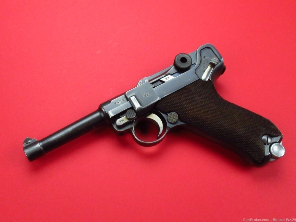 Early 1937 code S/42 Luger P08 Mauser German Army Pistol 9mm P38 DWM-img-6
