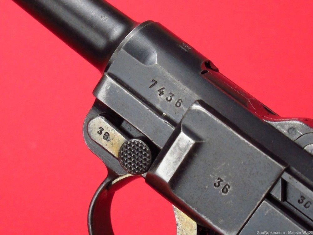 Early 1937 code S/42 Luger P08 Mauser German Army Pistol 9mm P38 DWM-img-14