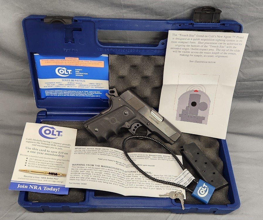 Colt New Agent Lightweight pistol .45ACP 1911 with box, 2 mags O7810D-img-23