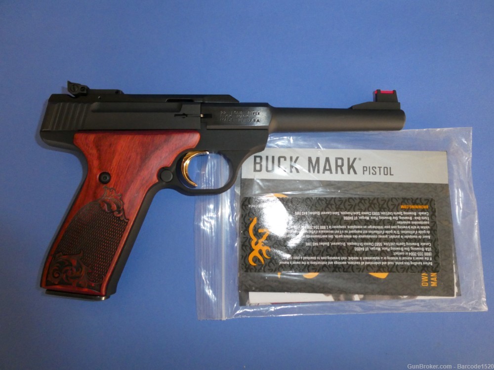 Browning Buck Mark Challenge Rosewood 22 LR Semi Automatic Pistol-img-2