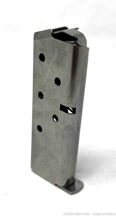 Kimber Micro .380 ACP 6 Round Factory Magazine - Stainless Steel (1)-img-1