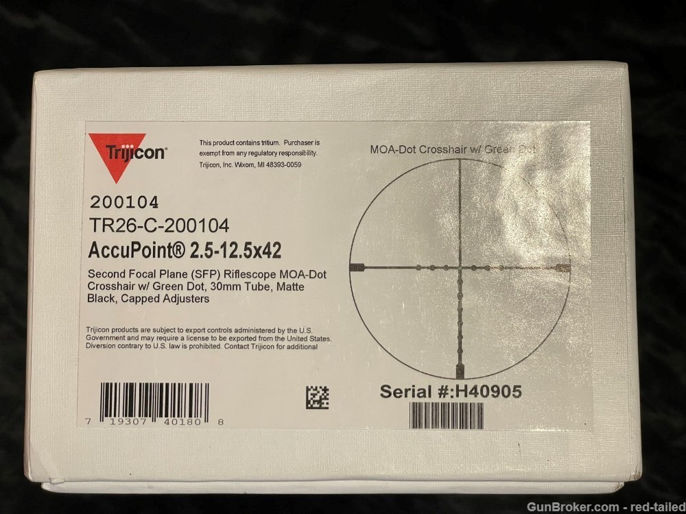 Trijicon AccuPoint 2.5-12x42 Scope, Tritium Green Dot, 30mm Tube-img-5