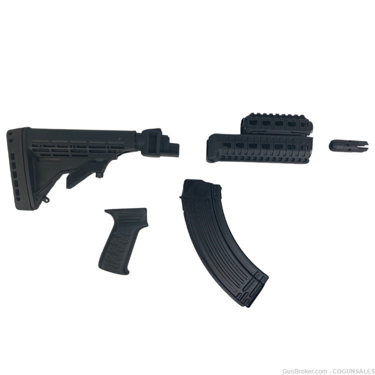 AK47 Tactical Polymer Upgrade Package + Bulgarian AKM Magazine Black Poly -img-0