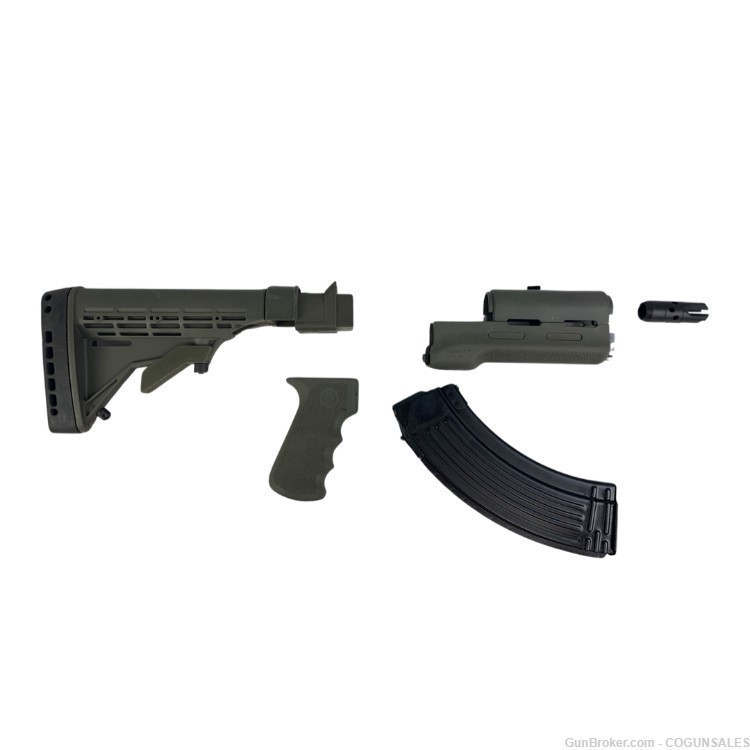 AK47 OD Polymer Upgrade Kit Kicklite Stock + Hogue + 1 30 RD Bulgarian Mag-img-0