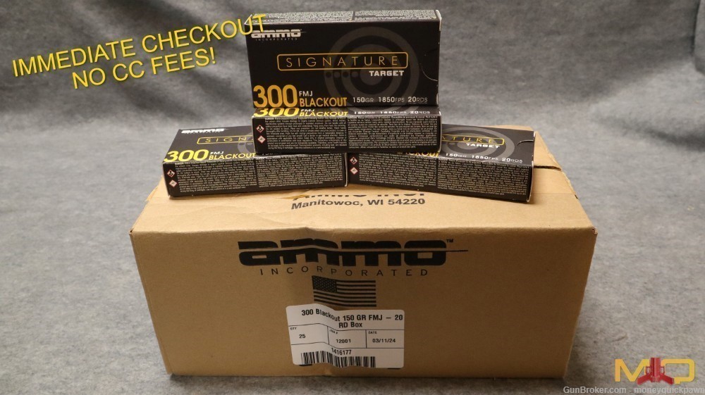 Ammo Inc 300 AAC Blackout 500rds 150 Gr. FMJ-img-0