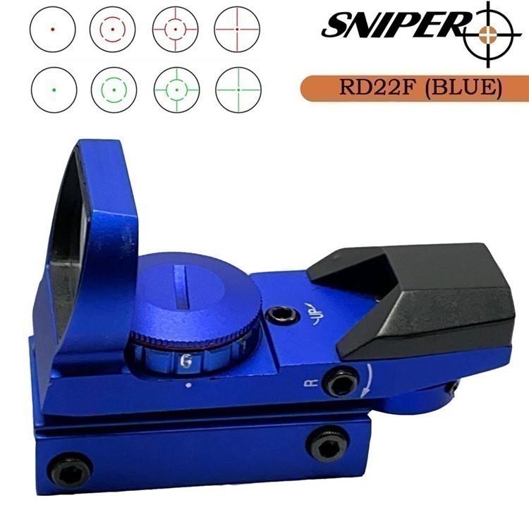 Sniper Blue Holographic Reflex Red Dot Sight 4 Type Reticle for 20mm Rails-img-0