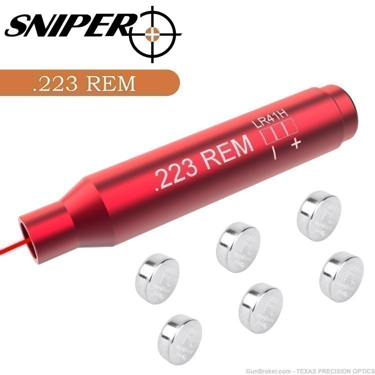 223 REM 5.56 Cartridge 6X Batteries Red Laser BoreSighter -img-0