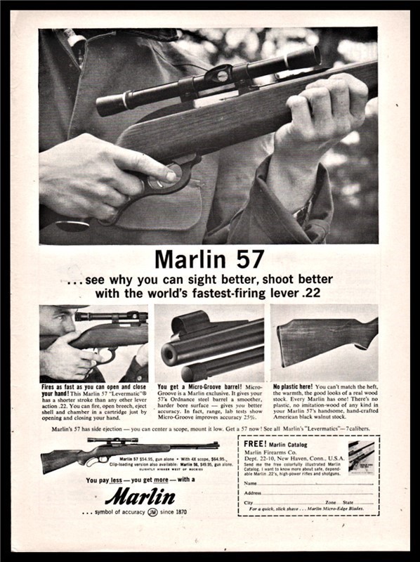 1963 MARLIN Model 57 Lever Action .22 Rifle PRINT AD-img-0