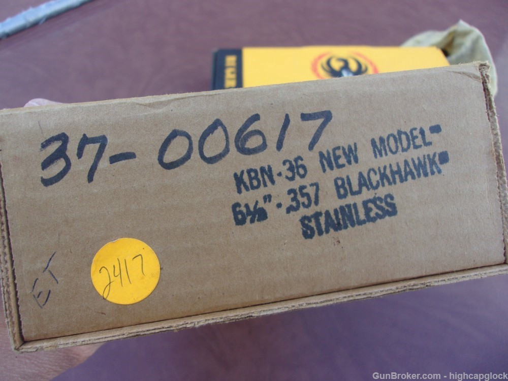 Ruger Blackhawk .357 Mag 6.5" Stainless SA Revolver 99% In Box 1989 $1START-img-23