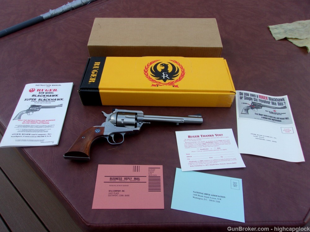 Ruger Blackhawk .357 Mag 6.5" Stainless SA Revolver 99% In Box 1989 $1START-img-24