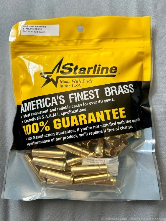 Starline 300 BLK Brass, 300 Blackout, AAC BLACKOUT- 100 count-img-1