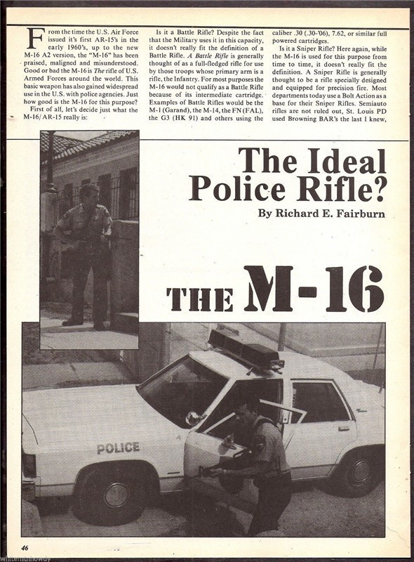 1986 M-16 / AR-15 Ideal Police Rifle? 3-pg Article-img-0