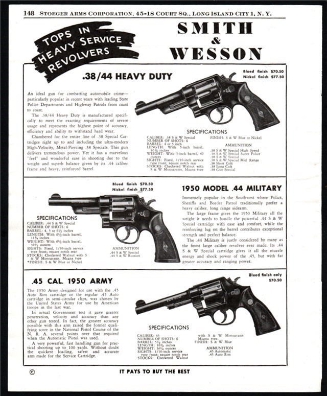 1954 SMITH & WESSON 38/40 1950 Military Army Revolver AD-img-0
