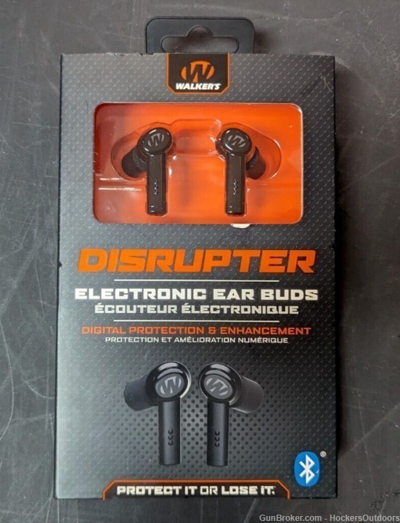 Walker's DISRUPTER Bluetooth Electronic Ear Buds GWP-DSRPT Black BRAND NEW-img-0