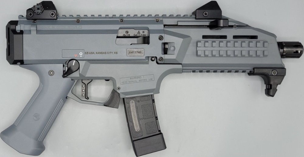 CZ-USA Scorpion Evo 3 S1 9mm 7.75" Semi Auto Pistol Battleship Gray 9x19   -img-1