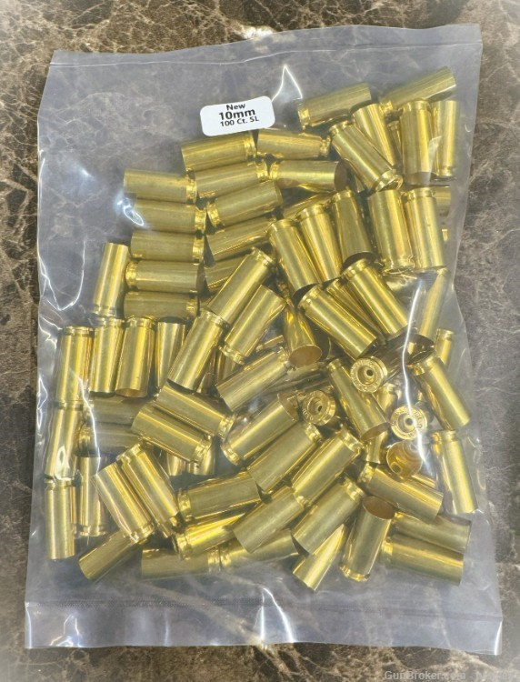 Lot of 100 Count New Starline 10mm Auto Brass No CC Fees-img-0