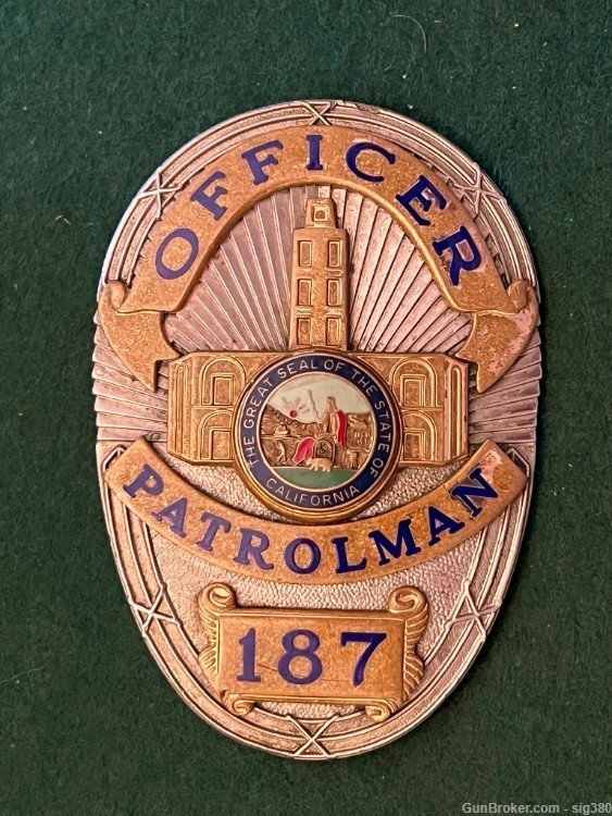 1950 BADGE OFFICER PATROLMAN FOR LOS ANGELES CALIFORNIA, BLACKINTON CO.-img-8