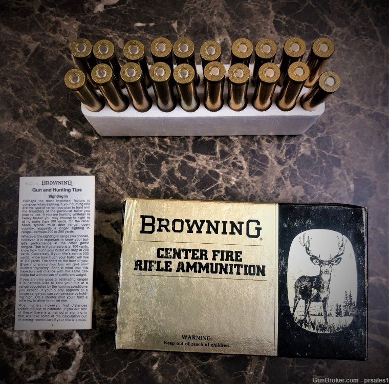 Very Nice Vintage Box of Browning  25-06 Remington Ammunition Rare -img-0