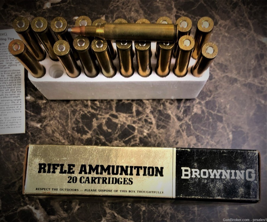Very Nice Vintage Box of Browning  25-06 Remington Ammunition Rare -img-4