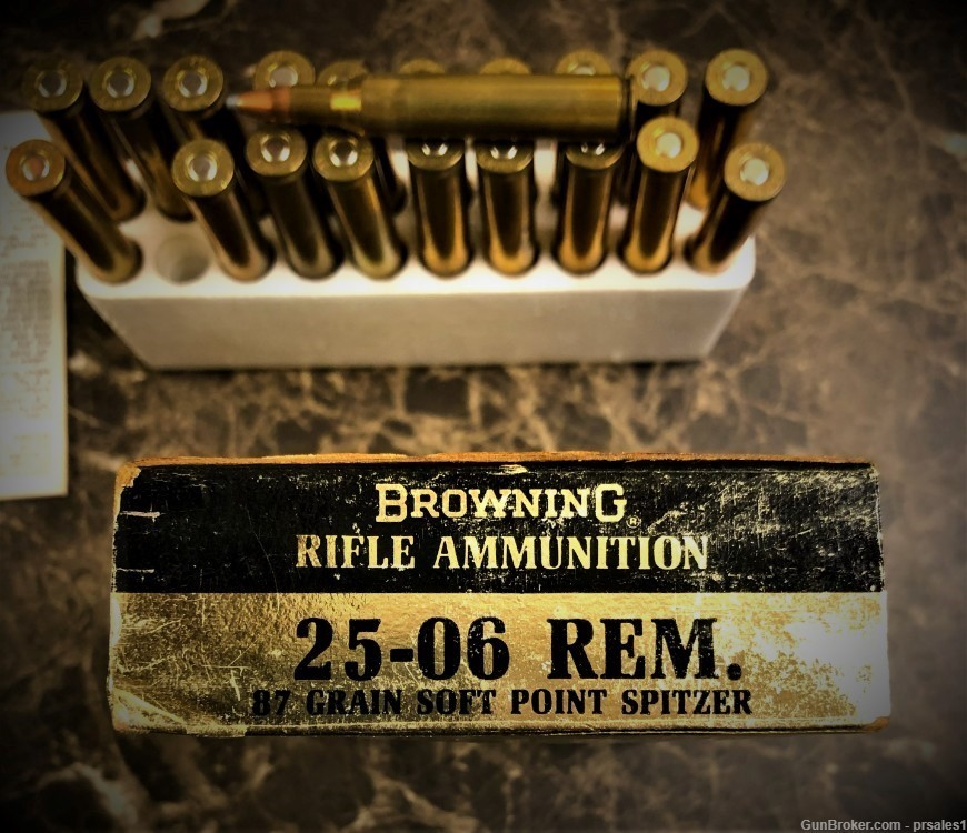 Very Nice Vintage Box of Browning  25-06 Remington Ammunition Rare -img-6