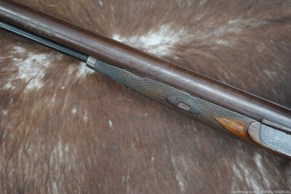 William Wood Worcester SxS Antique Double Percussion Shotgun Engraved Inlay-img-12