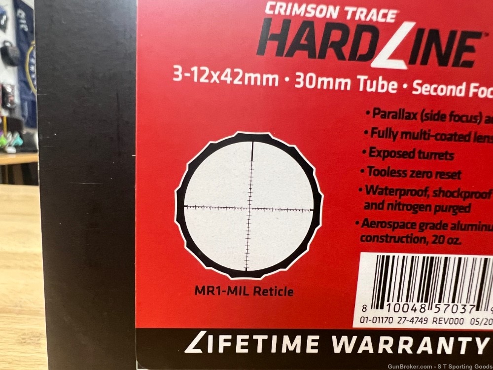 BRAND NEW Crimson trace hardline rifle scope 3-12 x 42 30mm tube MRI-MIL -img-18