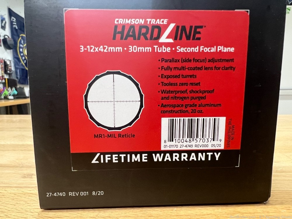 BRAND NEW Crimson trace hardline rifle scope 3-12 x 42 30mm tube MRI-MIL -img-0
