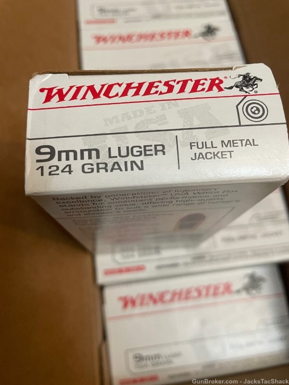 Winchester USA  9mm Luger 124 gr. FMJ 1140 fps Blowout! Bulk Sale! -img-1