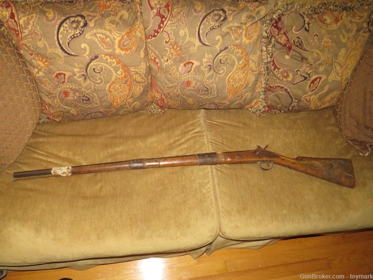 ANTIQUE 1840s AMERICAN INDIAN & TRAPPER FUR TRADE PERCUSSION LOCK MUSKET-img-22