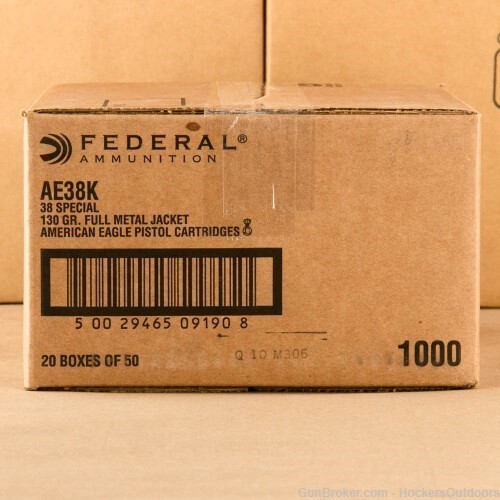 1000 Rounds Federal American Eagle FMJ 38 Special 130 Grain AE38K-img-0