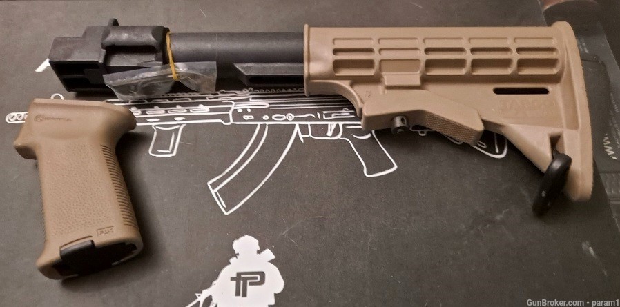 Ak stock and grip Magpul fde pistol grip with ar style buttstock with tube-img-0
