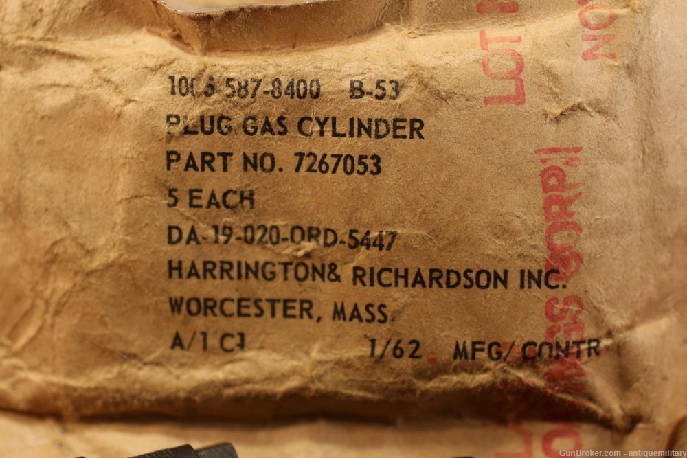 USGI M14 Cylinder Gas Plug - One - Harrington Richardson - NOS in packaging-img-1