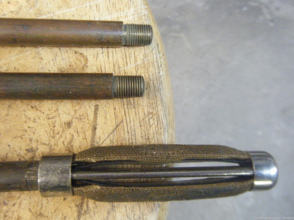 orig 1896 vintage CM Powers 6 pc. cleaning rod w/ oiler screwdriver & brush-img-3