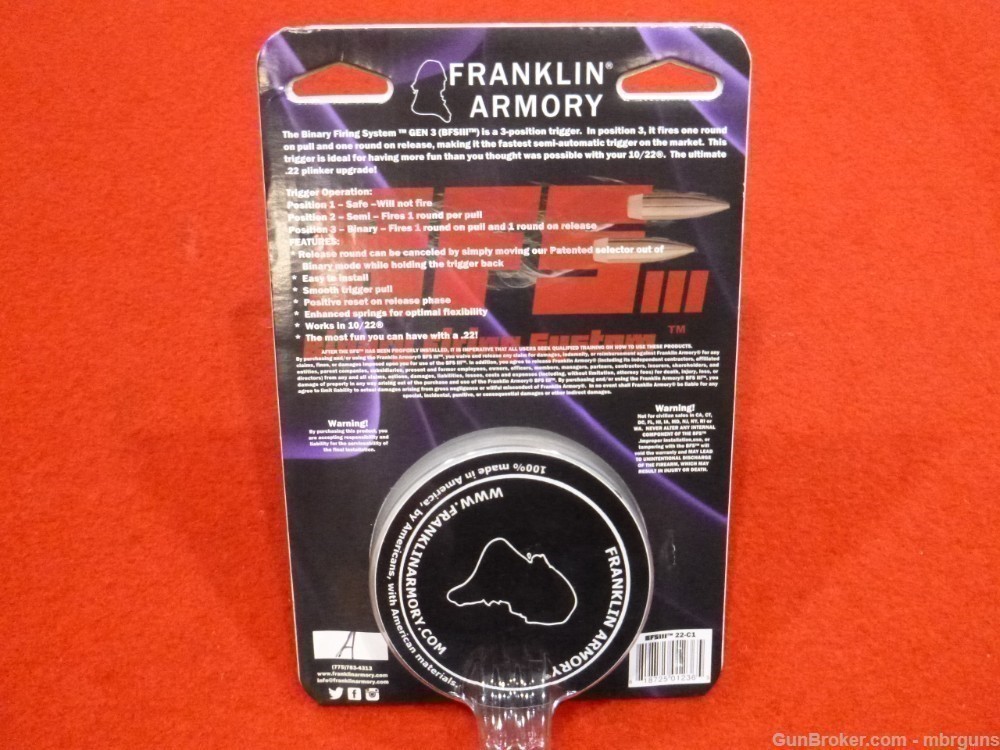 Franklin Armory 10/22 Binary Trigger BFSIII 22-C1 In Stock Fast Shipping-img-7