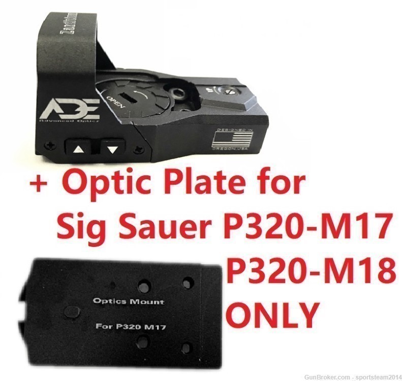 ADE RD3-015 Red Dot+Optic Mount Plate For Sig Sauer P320-M17,M18,X5 Legion-img-0