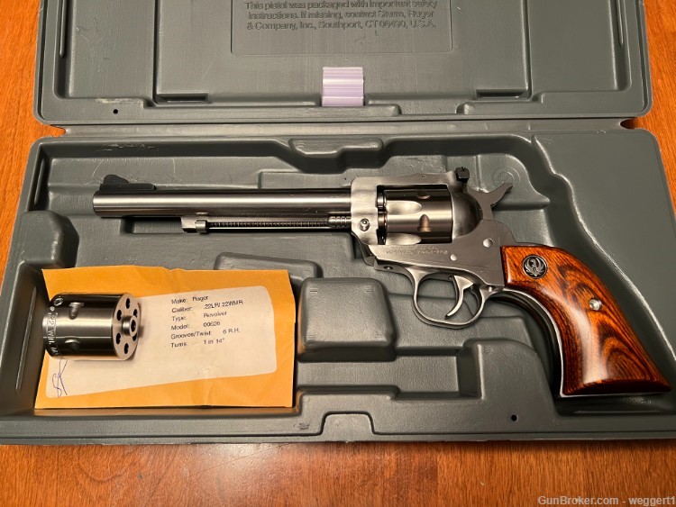 Ruger New Model Single Six Convertible Stainless .22LR/.22Mag Revolver -img-1