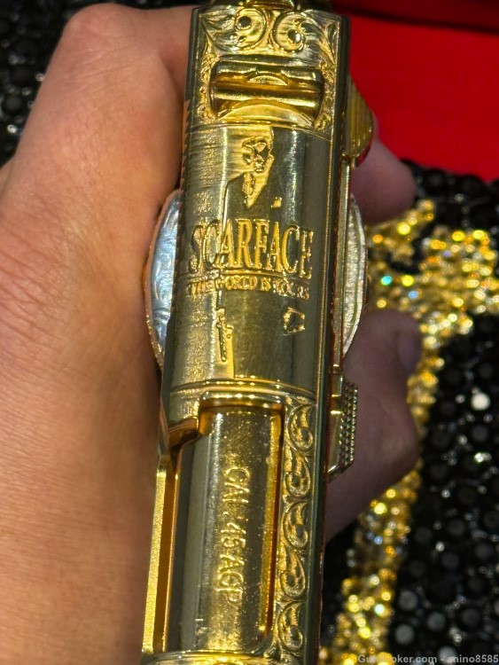 1911 45ACP GOLD ENGRAVED SCARFACE -img-8