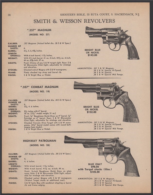 1969 RUGER .357 Magnum Model 27, 19, 28 PRINT AD-img-0