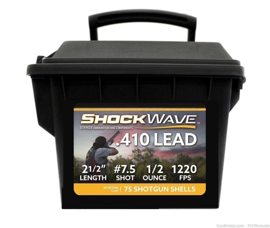 Shockwave 410 2 1/2 inch 7.5 shot 1/2 oz 75 rnds in ammo can-img-0