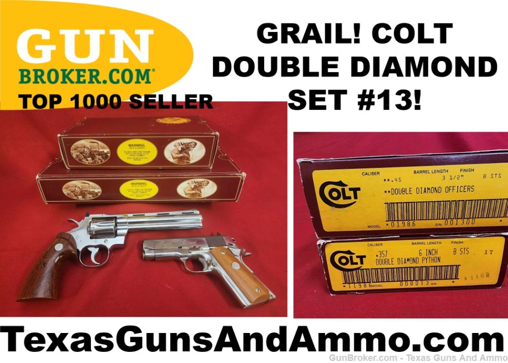 GRAIL! SERIAL# 13! COLT DOUBLE DIAMOND PYTHON AND OFFICERS MODEL 1911 SET-img-3