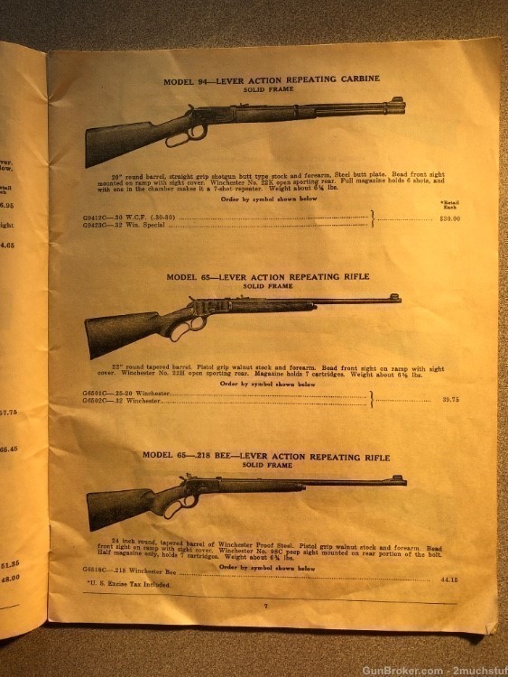 Orig 1939 WINCHESTER 34P. Arms Access CATALOG Price List Model 12 21 Extras-img-3